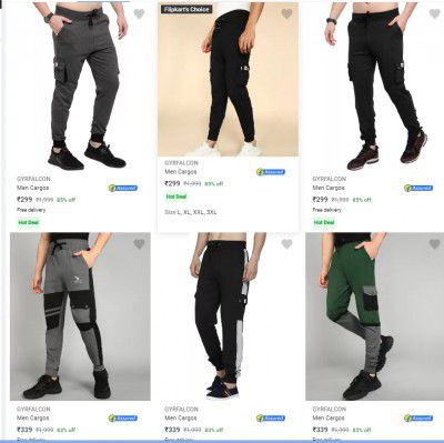 Gyrfalcon Mens Cargos Starts at Rs 319