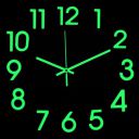 HAATIEME 12Pcs Number Radium Green Glow Sticker Wall Clock-Plastic Foam DIY Creative Abstract 3D Frameless Analogue with Plastic Mirror and Adhesive Stickers for Living 30Cm to 80Cm, Radium/Blue (P3)...