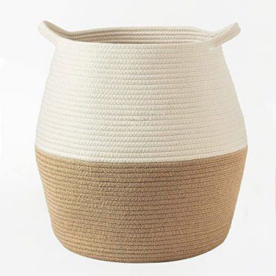 Habere India-All The Cultures Fabricating India Habere India-All The Cultures Fabricating Laundry Basket For Baby Clothes Storage | Jute & Rope (Design 1)