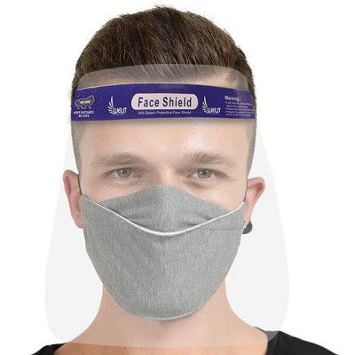 HACER 500 Micron Face Shield with Adjustable Elastic Strap Anti-Splash Protective Facial Cover Transparent Full Face Visor with Eye & Head Protection for Women Men (1 Pc)