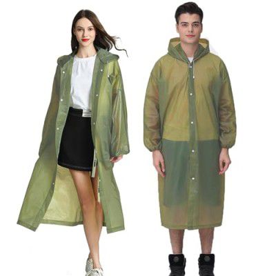 HACER EVA Waterproof Rain Coat Hooded Universal Outdoor Water Resistant Portable Suit for Men Women Boys & Girls