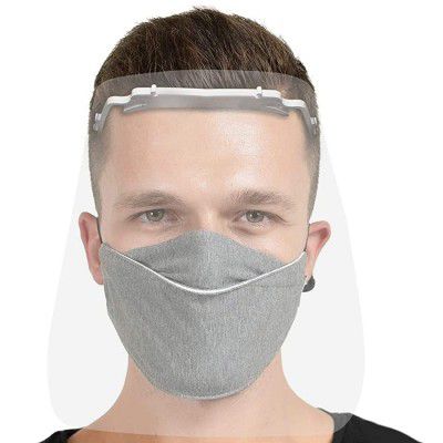 HACER ORFSN07 175 Micron Disposable Face Shield with Adjustable Elastic Strap Anti-Splash Single Use Protective Facial Cover Transparent Full Face Visor with Eye & Head Protection (1 PC)