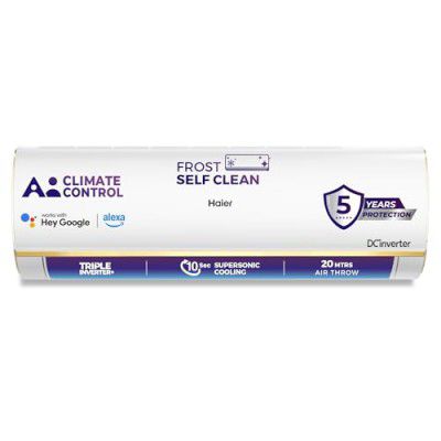[Extra Rs.4750 OFF] Haier 1.5 Ton 4 Star AI Climate Control Smart Split AC (5250 Watts, HSU18K-PYAIR4BN-INV, White)