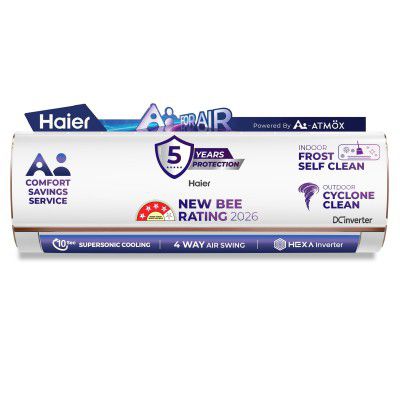 Haier 1.5 Ton 4 Star,New star rated,Wi-Fi HEXA Inverter Smart Split AC ( HSA18KU-RAI4NB-I )