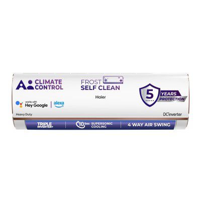 Haier 1 Ton 4 Star AI Climate Control Smart Split AC, (HSU13K-PYAIR4BN-INV)