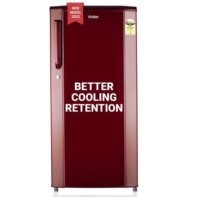 Haier 165 L 1 Star Direct Cool Single Door Refrigerator (2023 Model, HED-171RS-P, Red Steel)