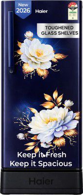 Haier 190 L Direct Cool Single Door 4 Star Refrigerator with Base Drawer (Marine Freesia, HED-204TMFBA-N)