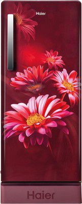 Haier 190 L Direct Cool Single Door 5 Star Refrigerator with Base Drawer (Red Hilton, HRD-2115PRH-N)