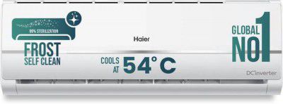 Haier 2025 Model 1 Ton 3 Star Split Dual Inverter AC (HU11-3BN-INV//HS11V-TMS3BN-INV, White)