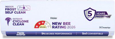 Haier 2026 Model 1.5 Ton 3 Star Split Twin Inverter AC (HSI17VP-W3NB-PI,HSO17VP-W3NB-PI, White)
