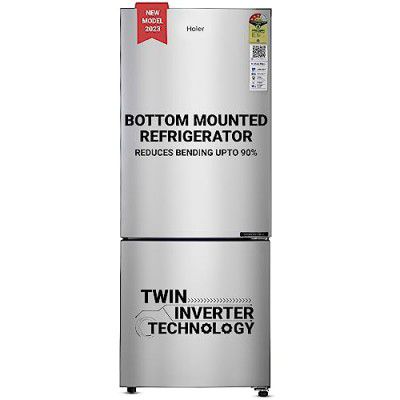 [Extra Rs.5500 Off] Haier 237 L 3 Star Frost Free Inverter Double Door Bottom Mount Refrigerator Appliance (2023 Model, HEB-243GS-P, Moon Silver, Convertible)