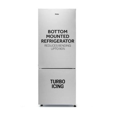 [Triple Offer] Haier 300 L, 2 Star, Twin Inverter Technology, Double Door Bottom Mount Refrigerator (HRB-3502BS-P, Brushline Silver)