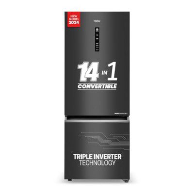 Haier 325 L,3 Star Double Door Refrigerator (HEB-333GB-P, GE Black, 2024 Model)