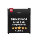 Haier 42L 5-Star Mini Bar Single Door Refrigerator (2024 Model, HRD-55KS, Black Steel)...