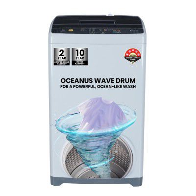 Haier 6 Kg Fully Automatic Washing Machine with Oceanus Wave Drum (HWM60-AE, Titanium)