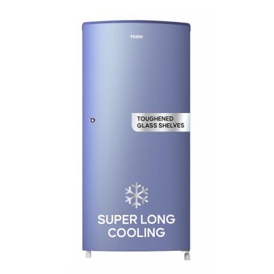 Haier HED-19TRB-N 185L 2-Star Single Door Refrigerator (Radish Blue, Toughened Glass, Large Veg Box, Fast Ice, Easy Clean Back)