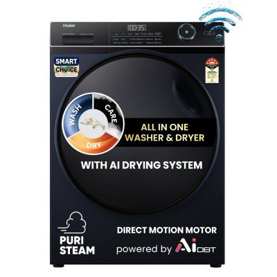Haier SmartChoice 11 Kg (Wash) / 7 Kg (Dry), 5 Star, (EFLD110-DM14IEICBKU1,Black)