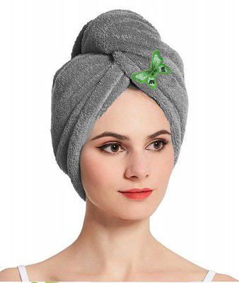 Hair Drying Towel with Designed Patch on it Set of 2