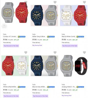 hala Watches Combo of 2 @ ₹194