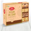 Haldirams Four in One 450g, Savour The Variety of Indian Sweets (Contains Dodha Burfi, Patisa, Besan Burfi & Panjeeri Ladoo)...
