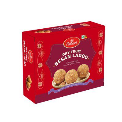 Haldirams Mithas Besan Ladoo - Dry Fruit, 400g, Indian Sweets Diwali gift pack