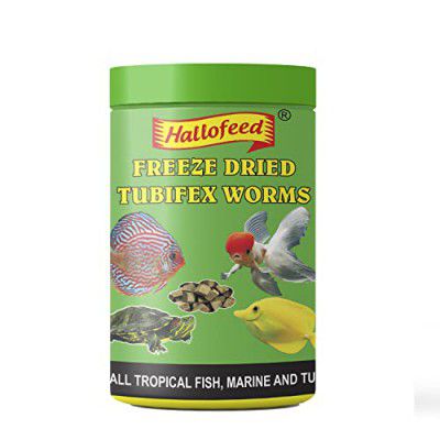 Hallofeed Freeze Dried Tubifex Worms Fish Food,40G For All Types Of Tropical & Marine Fish & Turtle Diet,Tropical & Marine Fish & Turtle Diet For All Life Stages