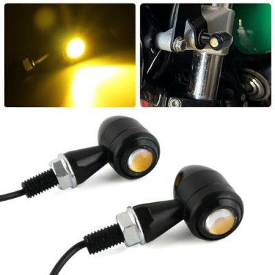 HALLOWS Mini Metal Jet Indicator Light Led Turn Signals Bike Indicator (Yellow)