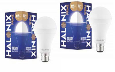 Halonix 12W B22D Emergency Inverter LED Bulb| Cool Day Light (6500K) | 4 Hour Battery Backup | Li-on Battery | Pack of 2