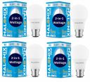 HALONIX 2 in 1 All Rounder 9W,0.5W B22 Led Bulb Cool White & Off White,Pack of 4...