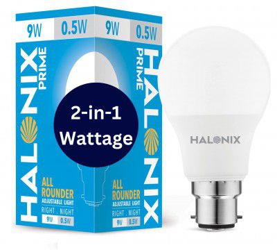 HALONIX 2 in 1 All Rounder 9W,0.5W B22D Led Bulb Cool White & Off White,Pack of 1