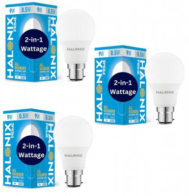 Halonix 2-in-1 Dimmable 9W,0.5W Multi Wattage Adjustable Light Led Bulb (Pack Of 3)