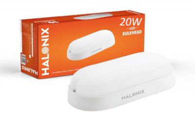 Halonix 20W Wall Lamp LED Oval Shape Outdoor Bulkhead | Outdoor Light Waterproof IP65 | Waterproof Porch Light for Outdoor Garden Bathroom Light (Cool White, Pack of 1)