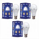 Halonix 8.5 Watt B22 LED White Rechargeable Emergency light Inverter Bulb, Pack of 3...