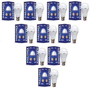 Halonix 8.5W Rechargeable Emergency Inverter LED Bulb | 1 Year Warranty (Pack of 10, White)