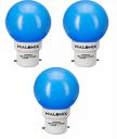 Halonix B22 0.5-Watt Led 0.5W Night Bulb (Pack of 3, Blue, Round)...