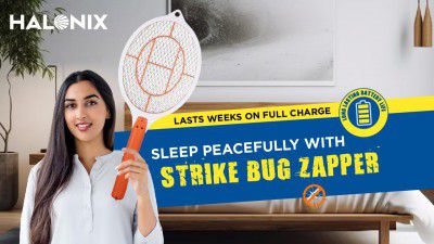 Halonix Bug Zapper Anti-Mosquito Bat with Rechargeable 400 mAh Battery | Orange