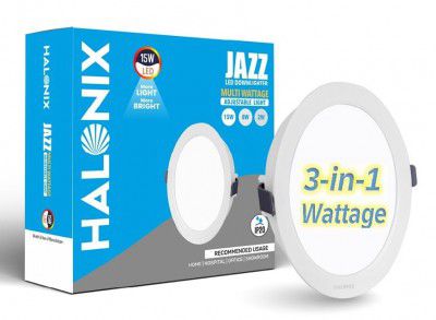 Halonix Jazz Dimmable 15W,8W,2W Multi-Wattage 3-in-1 Ceiling Light for Hall | Cutout- 4 inch| Recessed Ceiling Light | Ceiling Lights 