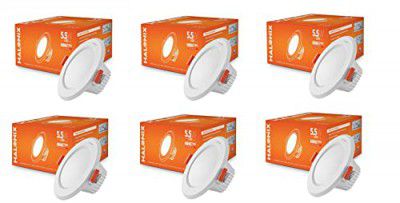 Halonix Kornet 5.5-Watt Junction Box White Led Downlighter| Cut Out- 3 inch | Surge Protection - Upto 4 KV (Pack of 6, White)