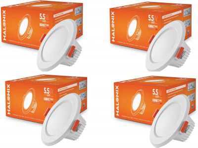 HALONIX Kornet Max 5.5W Downlighter white 75mm Cut out Pack 4 Ceiling Light Ceiling Lamp (White)