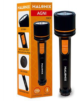 Halonix Plastic 3W Add-On Agni Rechargeable Emergency Led Torch with USB Charging
