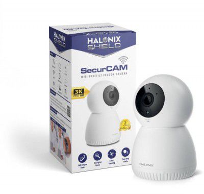 HALONIX SecurCAM Wi-Fi, 3K PRO 3MP HD,Pan/Tilt, Night vision, Intruder alert Security Camera  (128 GB)