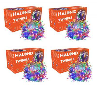 Halonix Twinkle 10M Multicolor 46 LED Decorative String Light | Pack 4