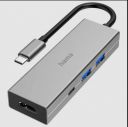 hama 4-in-1 USB Type C to USB Type C, USB Type A, HDMI Multiport Adapter (5 Gbps Data Transfer Rate, Black)...