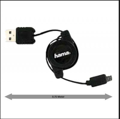 Hama 75 cm USB 2.0 (Type-A) to Micro USB Cable (104825, Black)