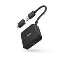 Hama USB Hub, Multiport USB Hub with Transmission Speed up to 5GBPS, USB 3.2 Gen1, USB Hub with USB C Adapter, 4 in 1 USB Hub for Office/Home - Black...