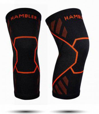 Hambler KNEE SUPPORT,ANTI-SLIP COMPRESSION SLEEVE FOR MEN & WOMEN,KNEE BRACE FOR RUNNING Knee Support  (Orange)