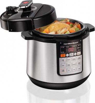 Hamilton Beach 34502CE-IN Electric Pressure Cooker  (5.7 L, Black & Silver)