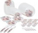 Hamlay Pack of 40 Melamin Abstract Dinner Set  (Beige, White)...