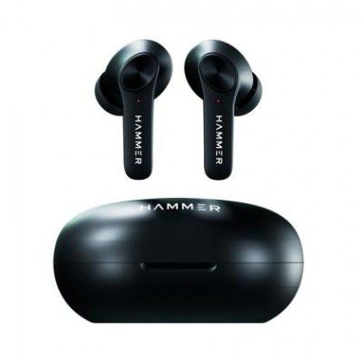 Hammer Airflow 2.0 TWS Earbuds with Bluetooth 5.0, Type-C Charging, Passive Noise Cancellation (Black)