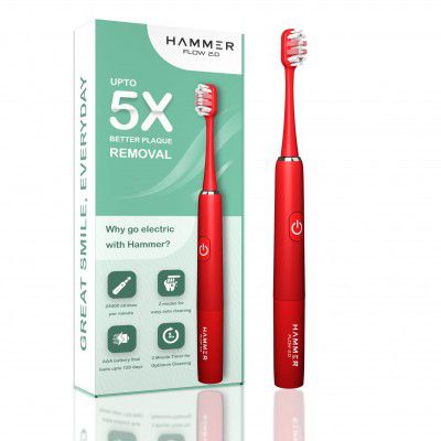 Hammer Flow 2.0 Electric Toothbrush and 2 Replaceable Brush Heads